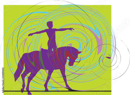 Abstract horse and rider silhouette