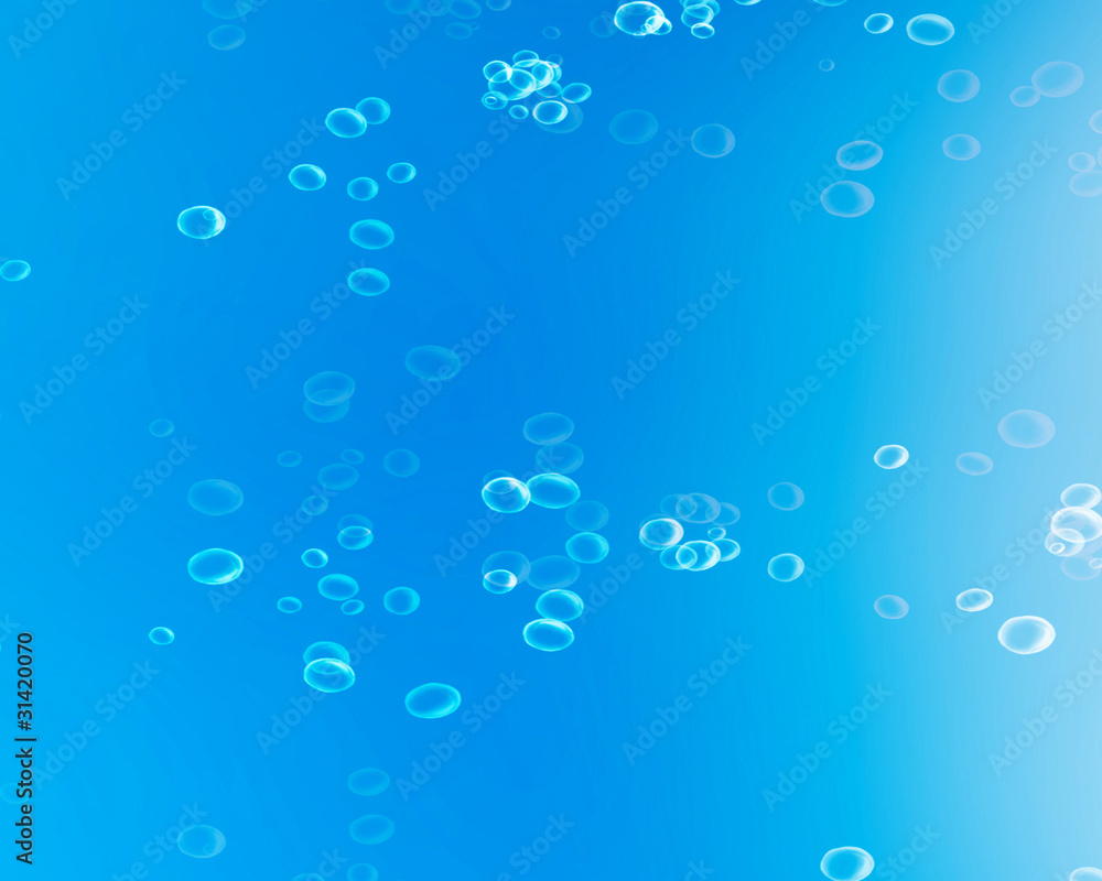 Air bubbles rising to the surface