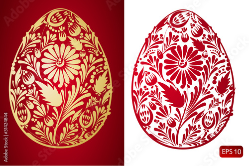 set of floral easter eggs