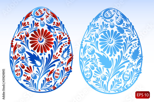 set of floral easter eggs