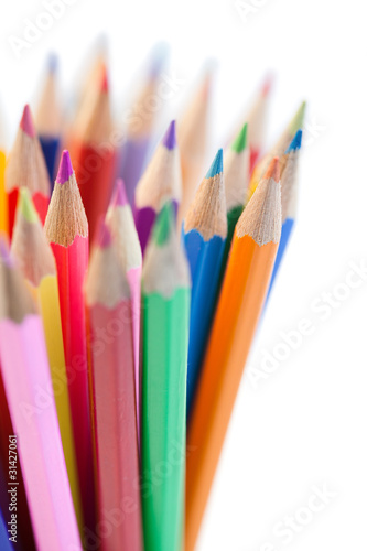 Mixing of horizontal color pencils