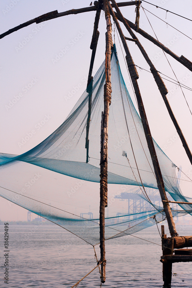 Chinese fishing nets in Fort Сochin, India