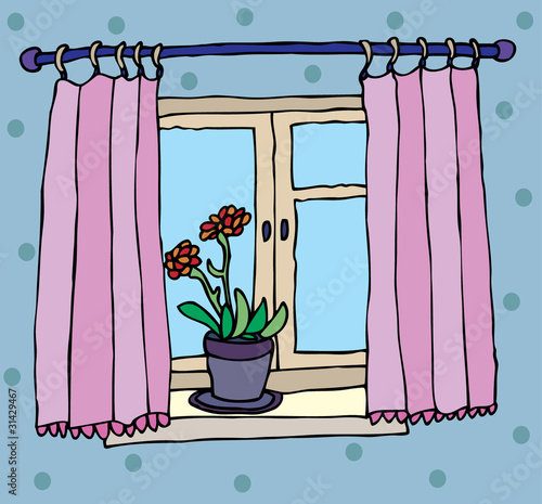 window with flower