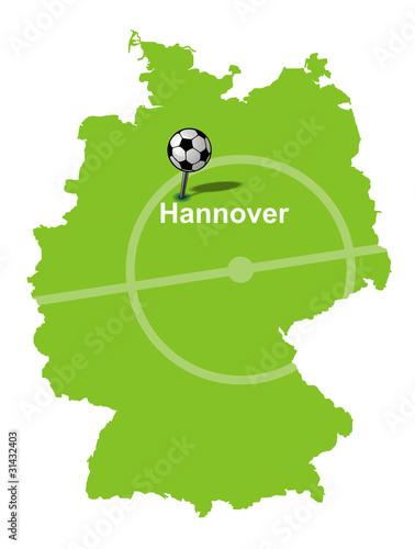 Fußballstadt Hannover Deutschlandkarte