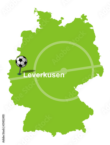 Fußballstadt Leverkusen Deutschlandkarte