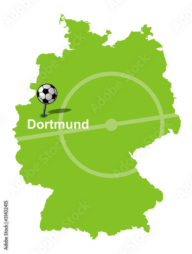 Fußballstadt Dortmund Deutschlandkarte