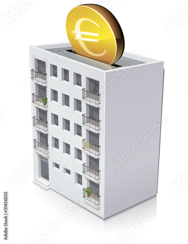 Investir en euros dans un immeuble (reflet)