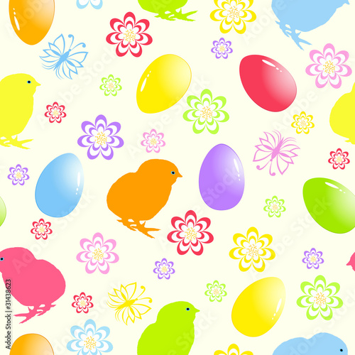 vector illustration of a seamless easter background