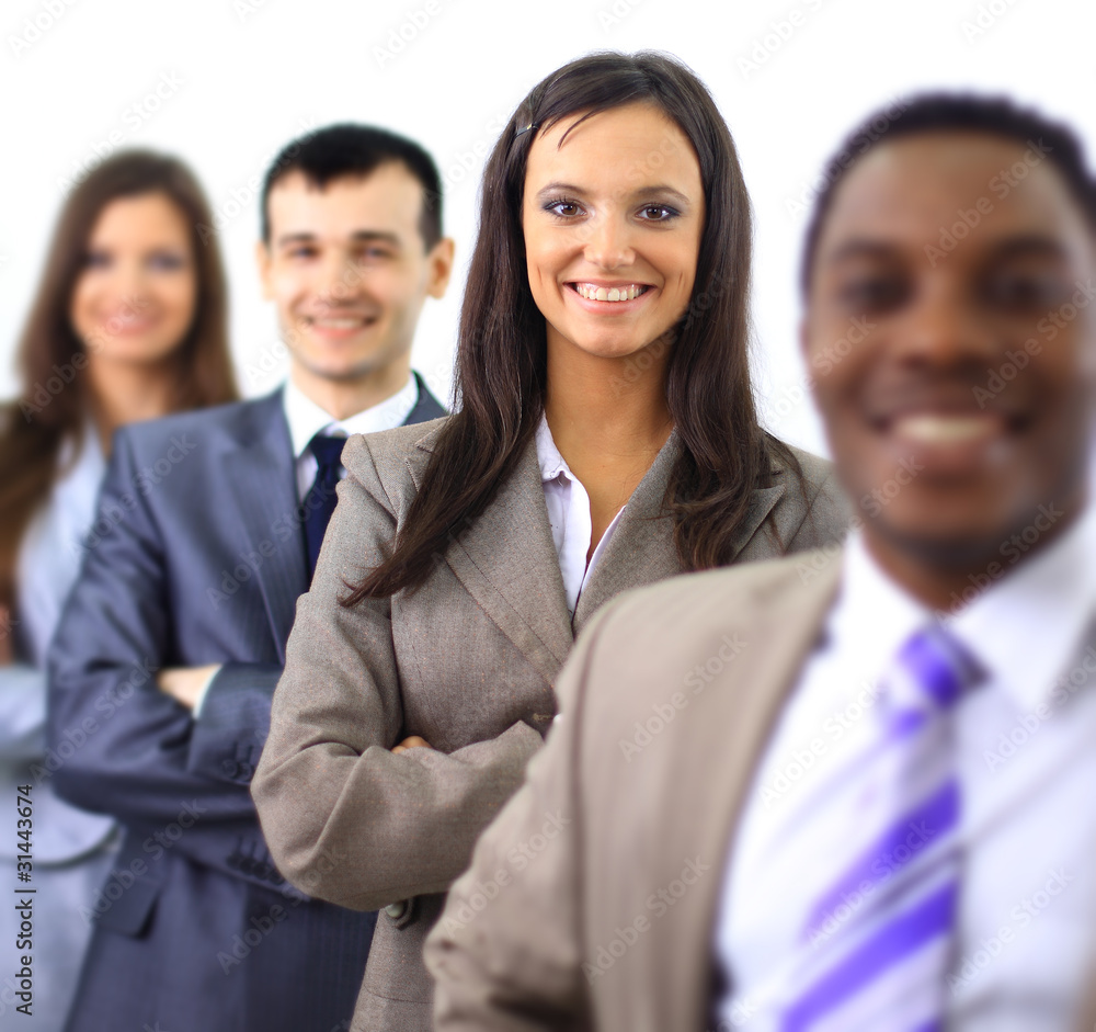 Closeup of a cute young businesswoman smiling in a Closeup of a cute young businesswoman smiling in a