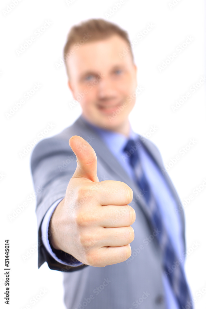 Full length of a handsome business man with hands Full length of a handsome business man with hands