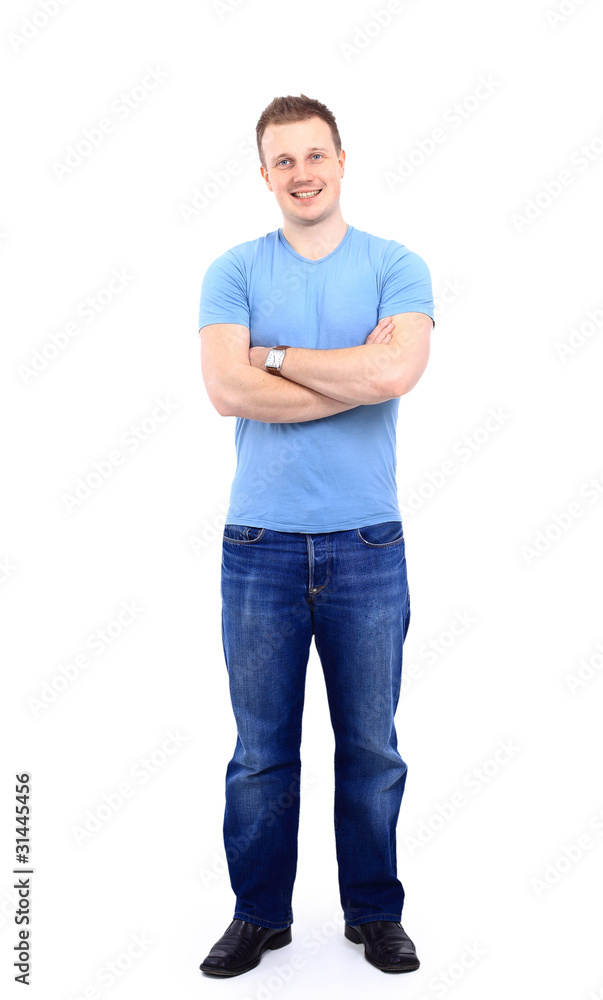 Full length of a handsome business man with hands Full length of a handsome business man with hands