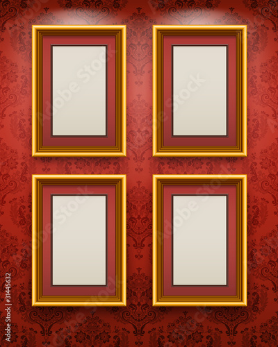 Wooden frames on the wal