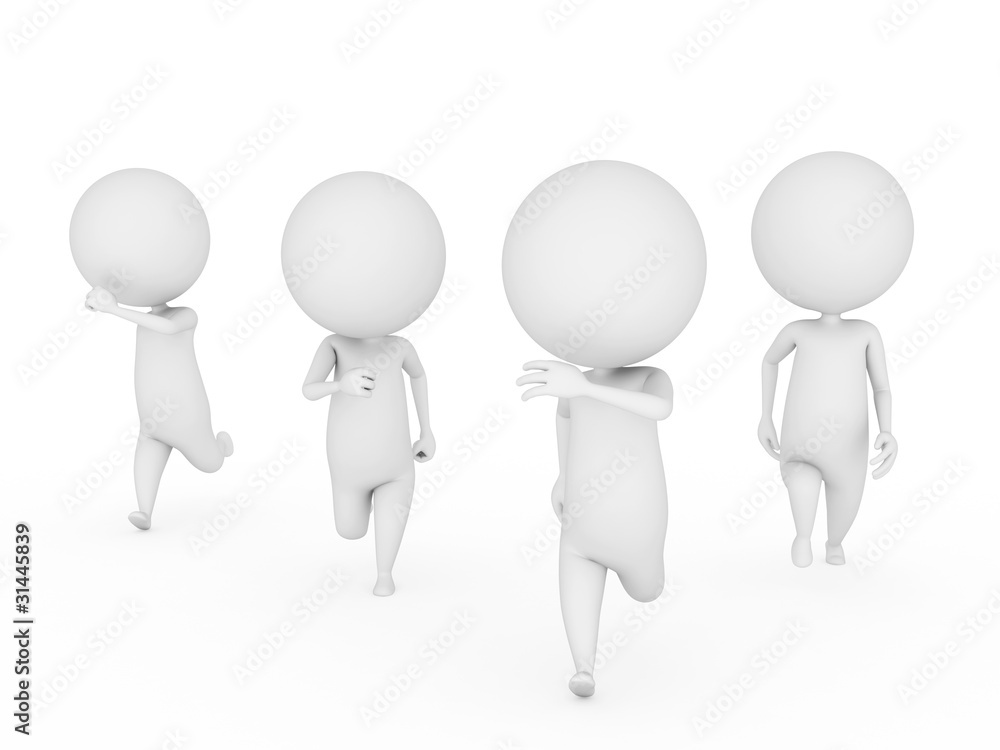 3d rendered illustration of some guys running 3d rendered illustration of some guys running