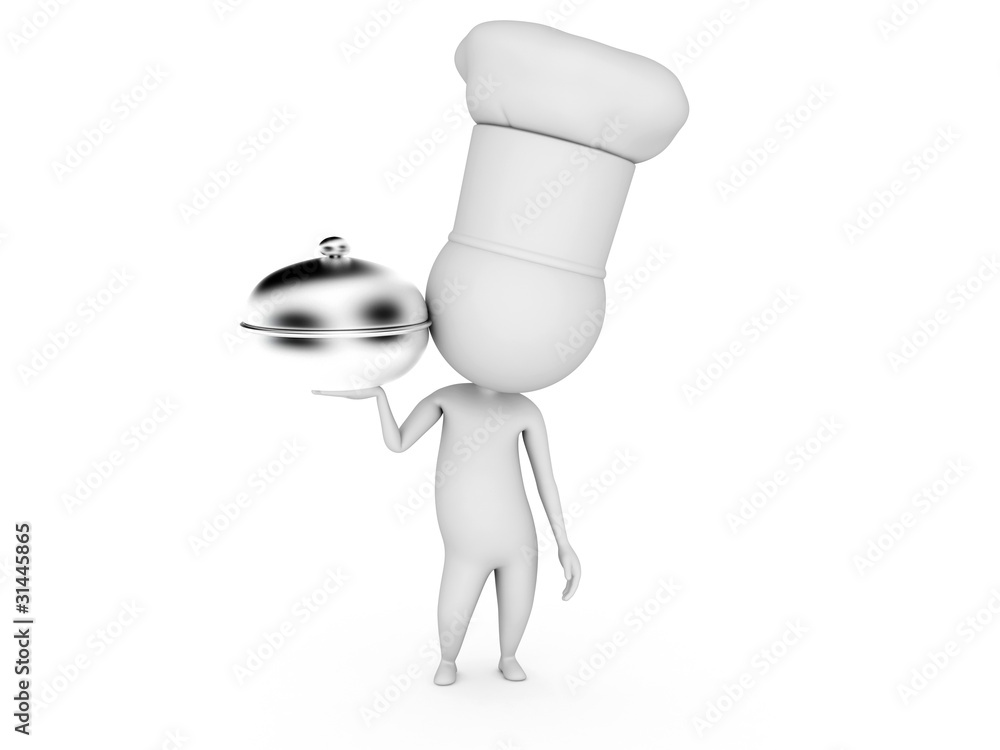 3d rendered illustration of a little guy with a chef hat 3d rendered illustration of a little guy with a chef hat