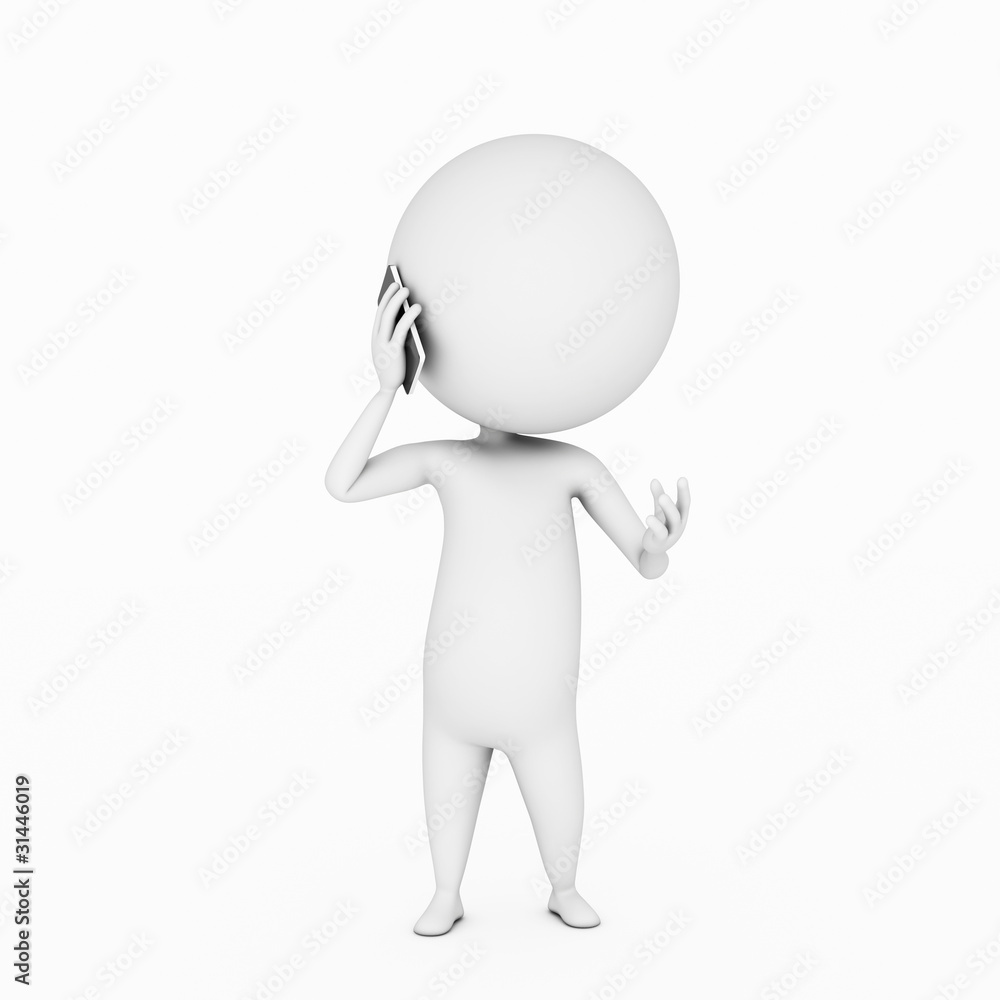 a 3d rendered illustration of a small guy with his touch phone a 3d rendered illustration of a small guy with his touch phone