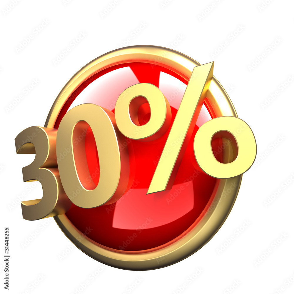 3d rendered, shiny gold red discount button 3d rendered, shiny gold red discount button