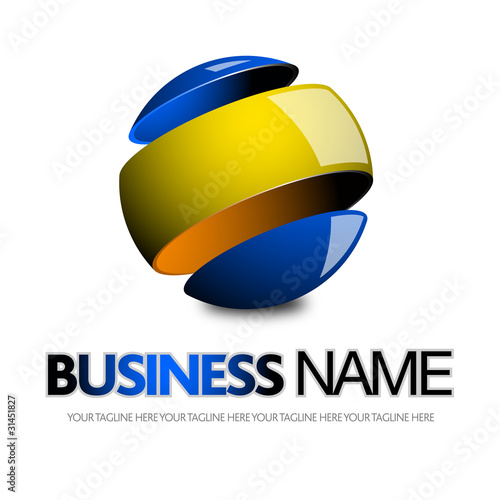 logo, 3d, sfera, cava