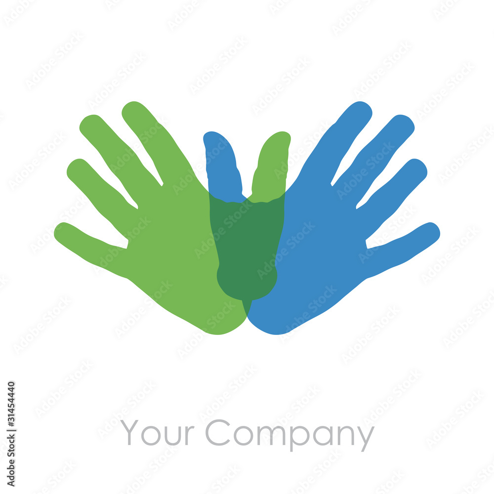 Fototapeta premium Logo together. Flight of the hands # Vector