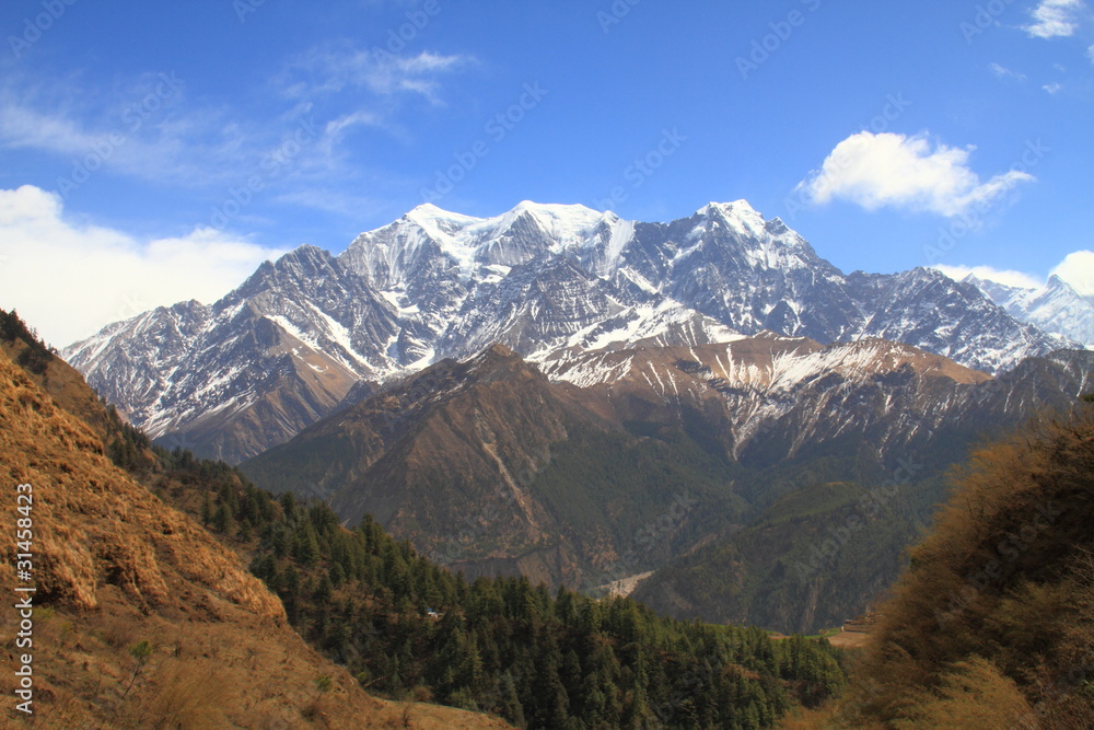 Himalayas and Blue Sky in Nepal