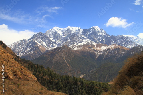 Himalayas and Blue Sky in Nepal