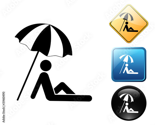 Parasol pictogram and signs