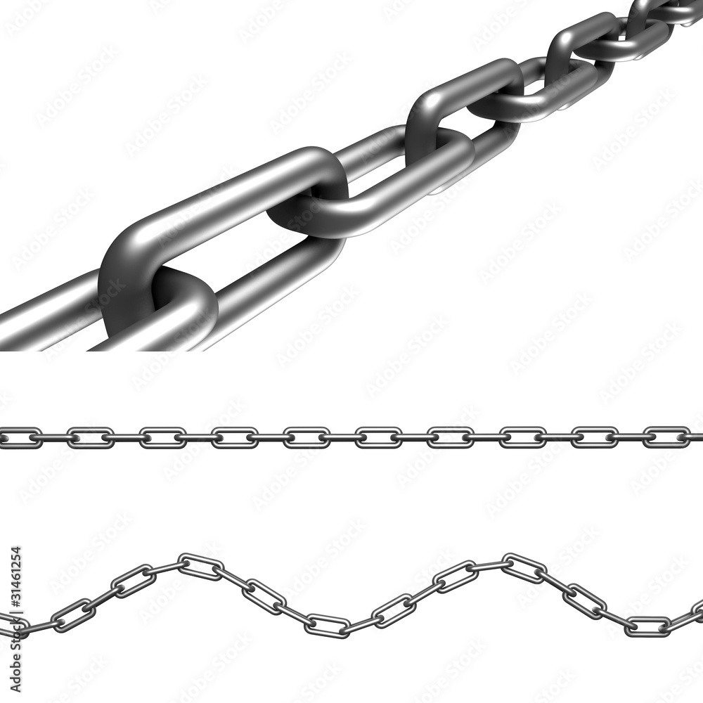 Fototapeta premium Set of Isolated 3d chains.