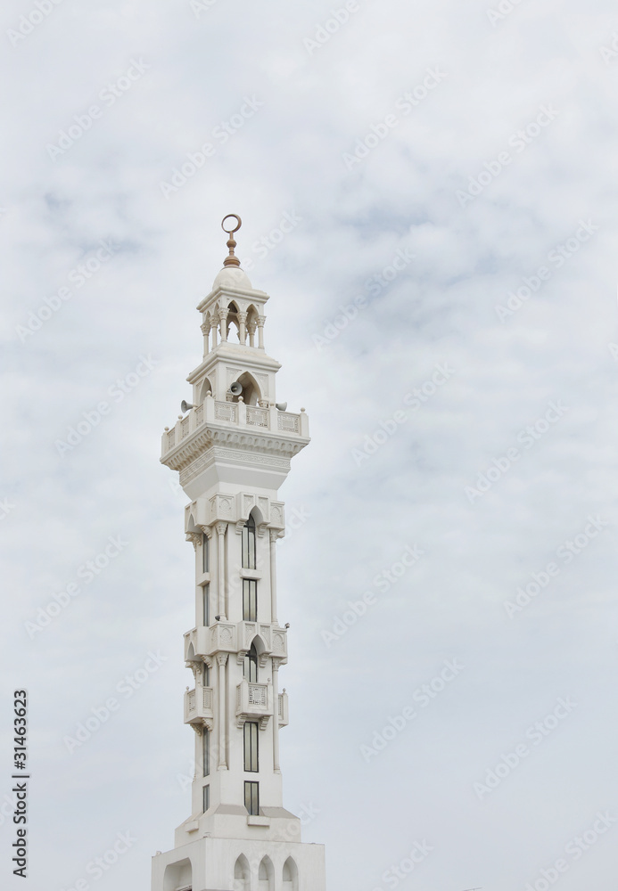 Beautiful minaret of Al Gudaibiya Grand mosque, Bahrain