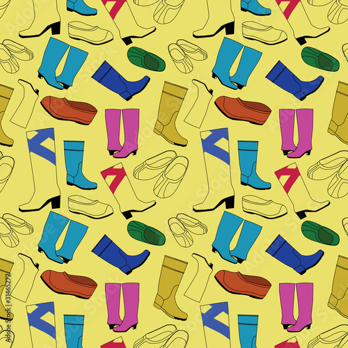 seamless shoes yellow pattern