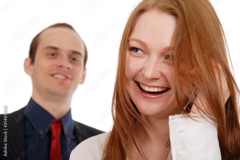 The businesswoman speaks by phone The businesswoman speaks by phone