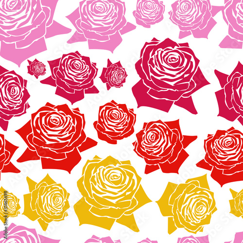 seamless  pattern line roses