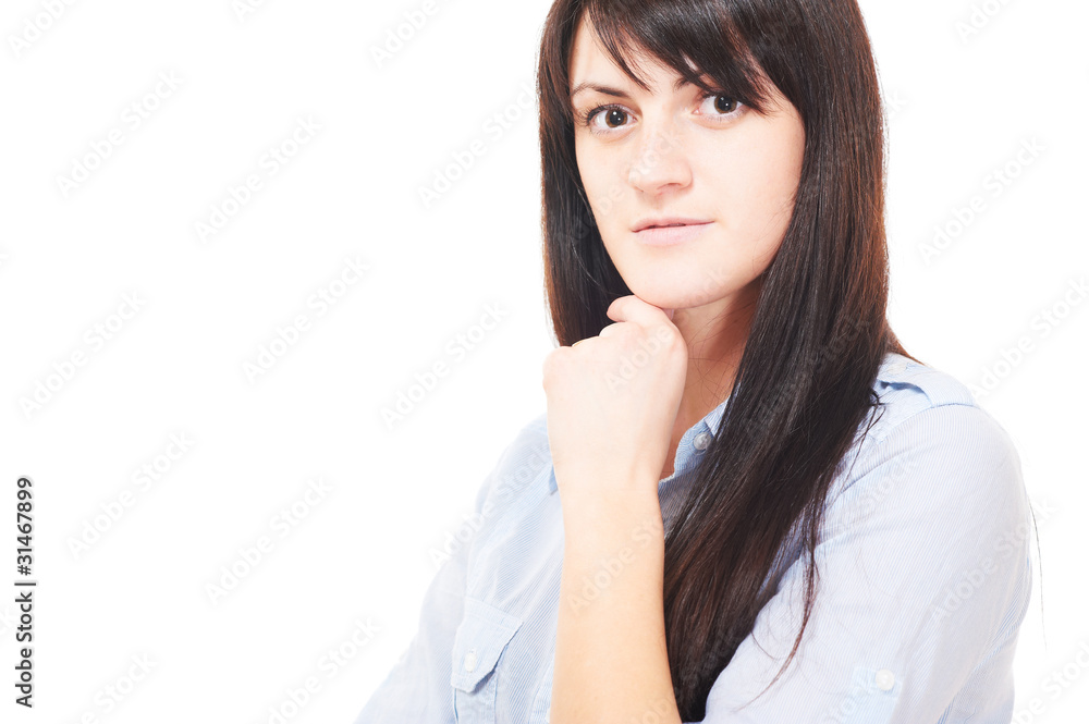 Beautiful young women in shirt white Beautiful young women in shirt white