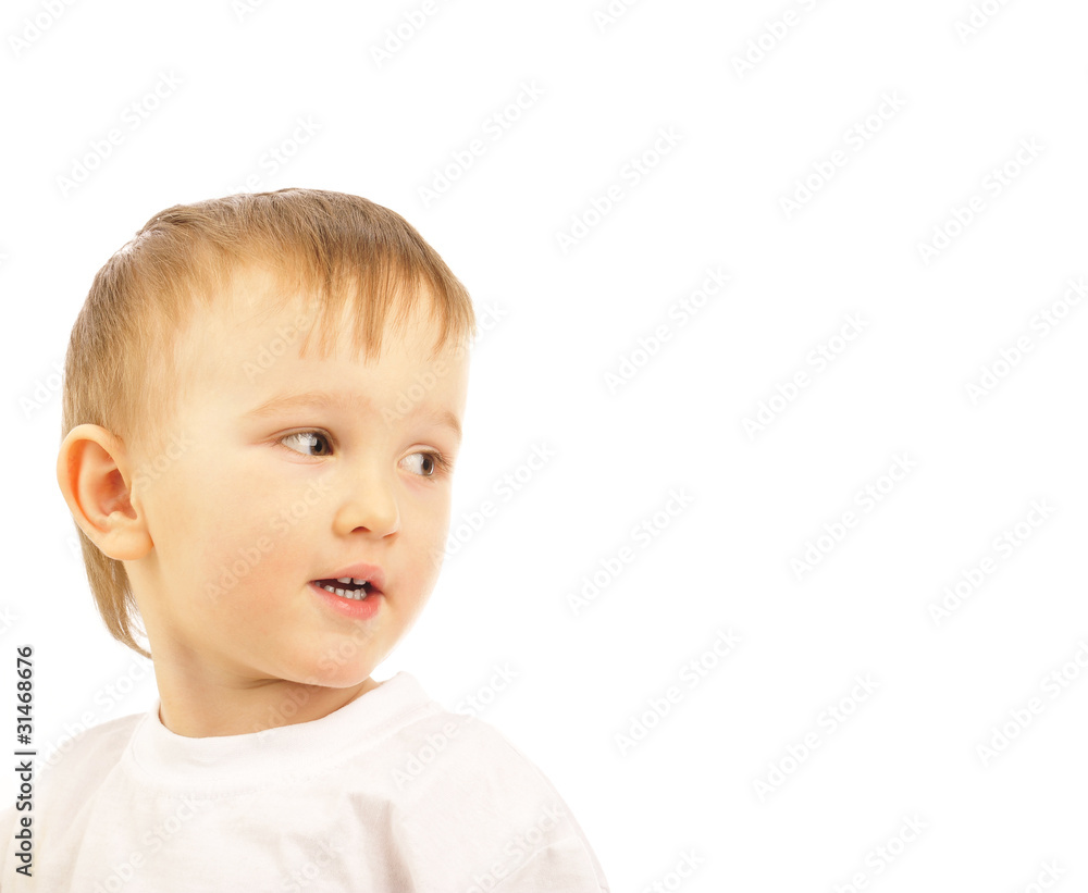 portrait of a little boy over white portrait of a little boy over white