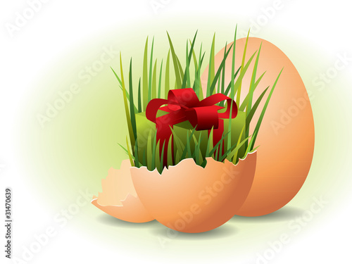 Easter Eggs and grass
