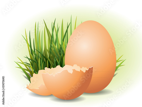 Easter Eggs and grass