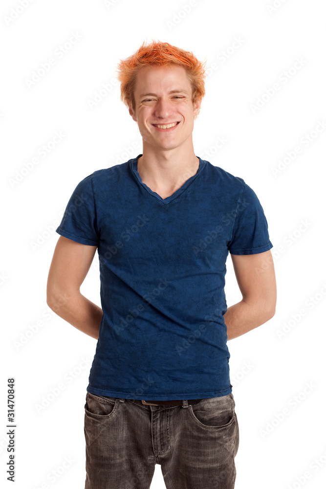 Young Man in Blue Shirt Young Man in Blue Shirt