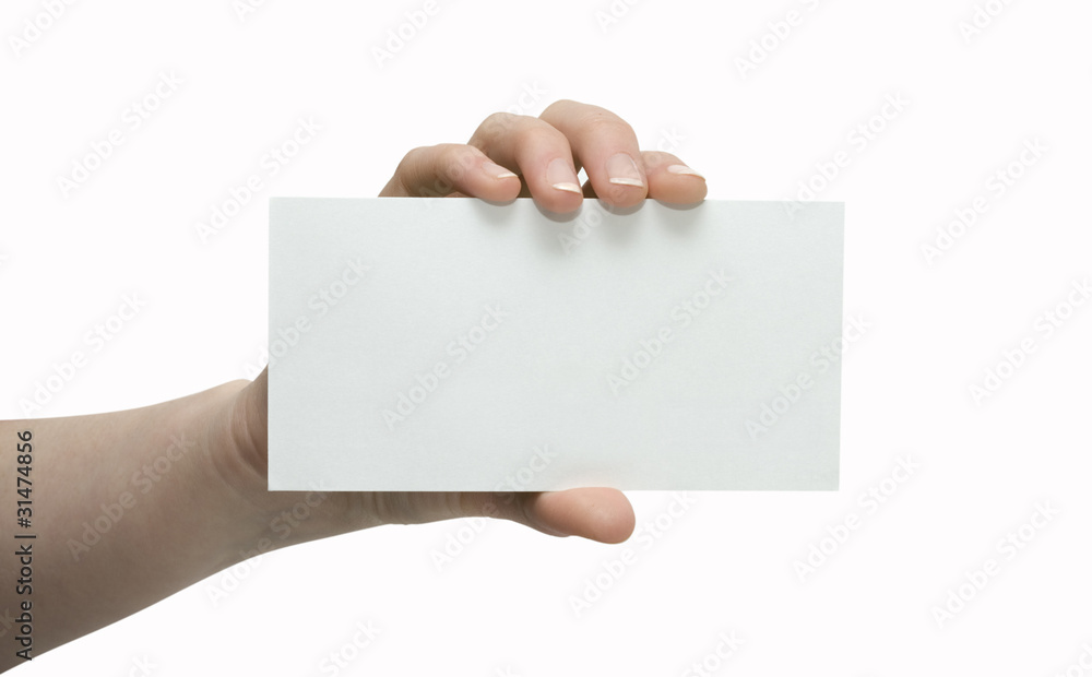 Hand whit a card Hand whit a card