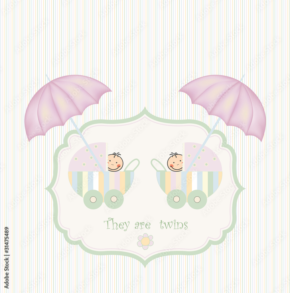 twins announcement card twins announcement card