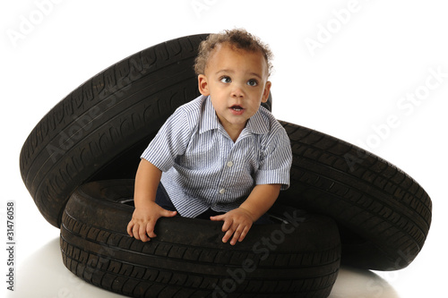 Climbing in Tires photo