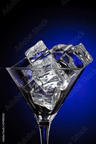 Martini glass with ice