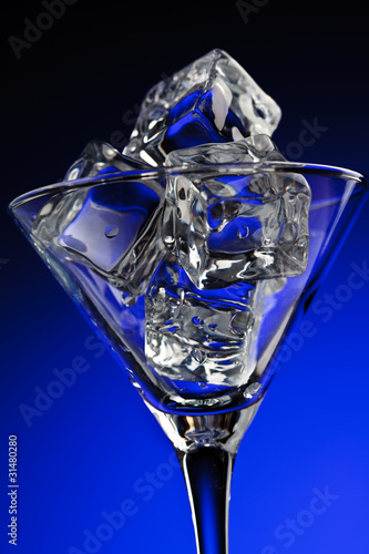 Martini glass with ice