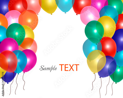 Balloons frame composition with space for your text. Vector
