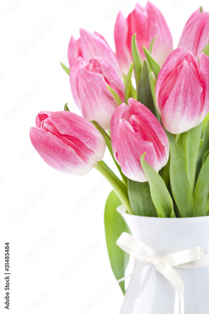 Naklejka premium Pink tulips