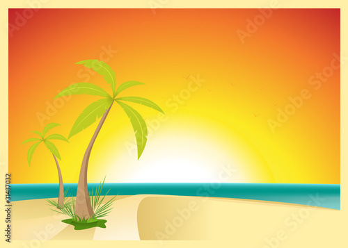 Exotic Beach Postcard