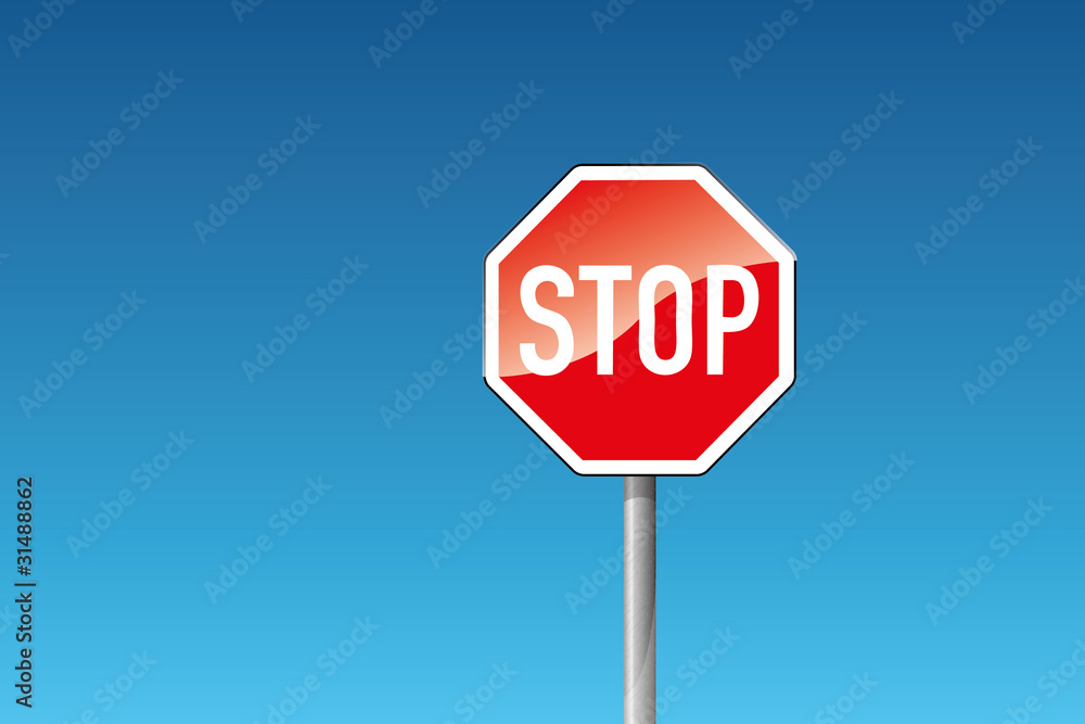 Verkehrszeichen 206 Halt. Vorfahrt gewähren Stop