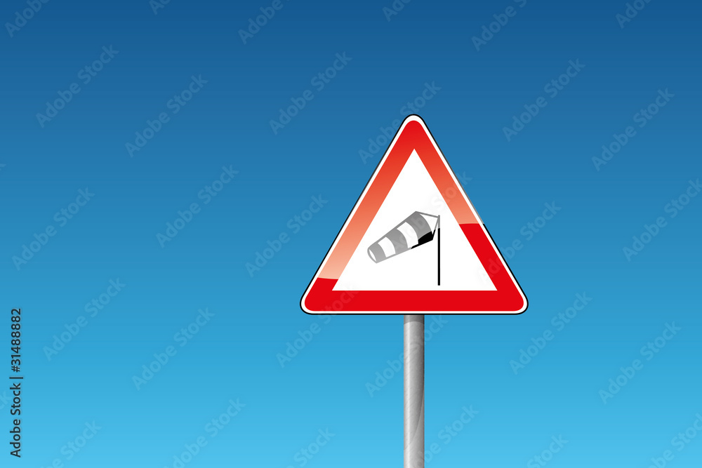 Verkehrszeichen 117-10: Seitenwind von rechts Verkehrszeichen 117-10: Seitenwind von rechts