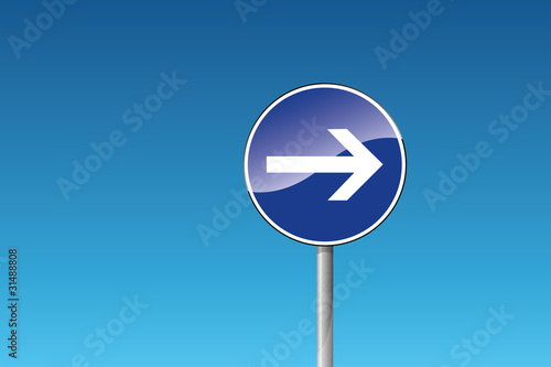 Verkehrszeichen 211 vorgeschriebene Fahrtrichtung - Hier rechts