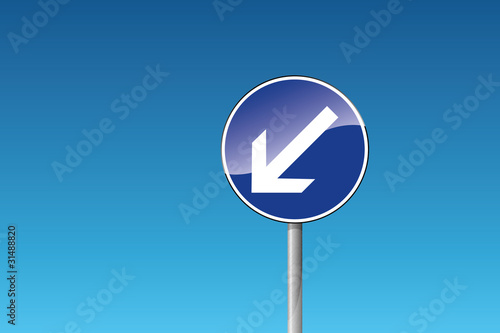 Verkehrszeichen 223 vorgeschriebene Fahrtrichtung - Hier links