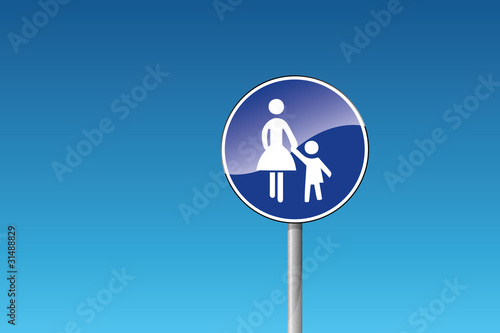 Verkehrszeichen 239 Gehweg Kind Mutter