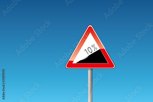 Verkehrszeichen 110-58 Steigung Berg 10%