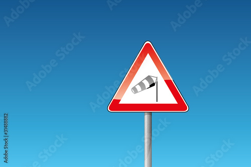 Verkehrszeichen 117-10: Seitenwind von rechts